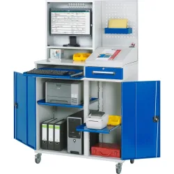 RAU Computer-Arbeitsplatz mit Monitorgehäuse, mobil