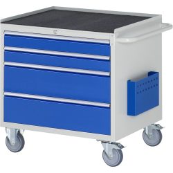 RAU Werkstattwagen Serie 7000, HxBxT 795 x 770 x 650 mm, 4 x 90%-Auszug-Schubladen 2 x 90, 2 x 180 mm, Arbeitsplatte Metall