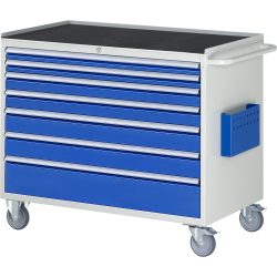 RAU Werkstattwagen Serie 7000, HxBxT 975 x 1.145 x 650 mm, 7 x 100%-Auszug-Schubladen 2 x 60, 2 x 90, 2 x 120, 1 x 180 mm, Arbeitsplatte Metall