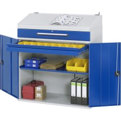 RAU Pultschrank, HxBxT 1.110-1.220 x 1.100 x 520 mm, Schubladen 1 x 80, 1 x 120 mm
