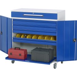 RAU mobiles Rollpult, HxBxT 1.185 x 1.100 x 520 mm, Schubladen 4 x 80, 1 x 120 mm