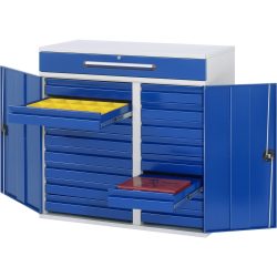 RAU Pultschrank, HxBxT 1.060 x 1.100 x 520 mm, Schubladen 16 x 80, 1 x 120 mm