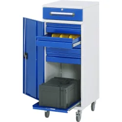 RAU mobiles Rollpult, HxBxT 1.185 x 450 x 520 mm, Schubladen 4 x 80, 1 x 120 mm