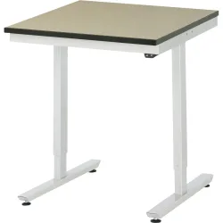 Rau Arbeitstisch Adlatus, elektrisch höhenverstellbar, 22 mm MDF-Platte, bis 150 kg, B 750 x T 800 x H 720-1120 mm, braun/lichtgrau