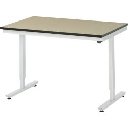 RAU elektrisch höhenverstellbarer Werktisch Serie adlatus 150, HxBxT 720-1.120 x 1.250 x 800 mm, MDF Arbeitsplatte