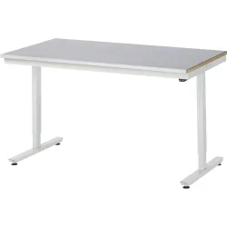 Rau Arbeitstisch Adlatus, elektrisch höhenverstellbar, 25 mm MDF-Platte, Stahlblechbelag, 150 kg, B 1500 x T 800 x H 720-1120 mm, silber/lichtgrau