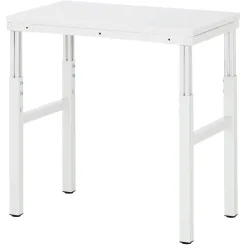 Rau ESD-Basistisch Serie E, manuell höhenverstellbar, 28 mm Spanplatte mit Melaminbelag, bis 450 kg, B 700 x T 500 x H 650-1000 mm, lichtgrau