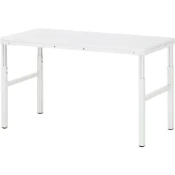 Rau Basistisch Serie E, manuell höhenverstellbar, 22 mm Spanplatte mit Melaminbelag, bis 450 kg, B 1500 x T 700 x H 650-1000 mm, lichtgrau