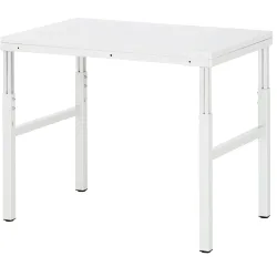 Rau ESD-Basistisch Serie E, manuell höhenverstellbar, 28 mm Spanplatte mit Melaminbelag, bis 450 kg, B 1000 x T 700 x H 650-1000 mm, lichtgrau