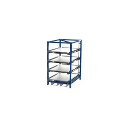 Kompakt-Auszugsregal mit 4 Schubfächern, Fachlast 150 kg, Höhe 1.700 mm, mit Einfahrtaschen