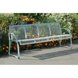 Drahtgitter-Sitzbank Alfo, 2 Sitze, mit Rückenlehne, umbragrau, graualuminium