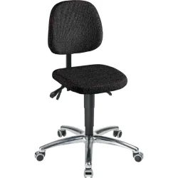 meychair Arbeitsdrehstuhl Chrom, Stoffpolster, Sitzhöhe 510-650 mm, Stahlbasis verchromt, Hartbodenrollen