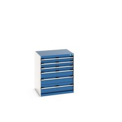 bott cubio Schubladenschrank, Schubladen 3x100 + 2x150 + 1x200 mm, TK je 200 kg, Breite 800 mm, enzianblau
