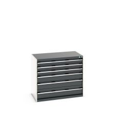 bott cubio Schubladenschrank, Schubladen 3x100 + 2x150 x 1x200 mm, TK je 75 kg, Breite 1.050 mm, anthrazitgrau