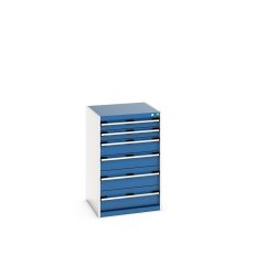bott cubio Schubladenschrank, Schubladen 2x100 + 2x150 x 2x200 mm, TK je 75 kg, Breite 650 mm, enzianblau