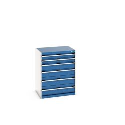 bott cubio Schubladenschrank, Schubladen 2x100 + 2x150 x 2x200 mm, TK je 75 kg, Breite 800 mm, enzianblau
