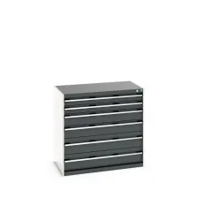 bott cubio Schubladenschrank, Schubladen 2x100 + 2x150 x 2x200 mm, TK je 75 kg, Breite 1.050 mm, anthrazitgrau