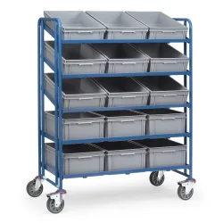 Fetra Hauptartikel 1398 Eurokastenwagen Feststeller Stahl pulverbeschichtet Traglast (max.): 250 kg Brillantblau (RAL