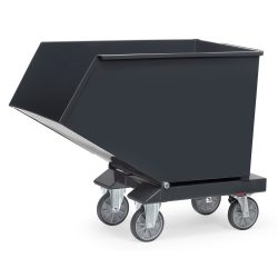 Muldenkipper 4702, 450 l, anthrazit RAL 7016, mit Ablasshahn und Sieb
