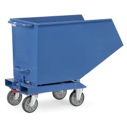 fetra® Muldenkipper mit Rollen, Volumen 0,45 m³, Blau