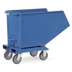 fetra® Muldenkipper mit Ablasshahn, Volumen 0,6 m³, RAL 5007 brillantblau