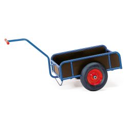 fetra® 1-achsiger Handwagen, geschlossene Wände, Vollgummiräder, Ladefläche 845 x 545 mm