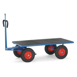 fetra® Handpritschenwagen mit Vollgummirädern, Zugöse, HxBxL 1.190 x 800 x 1.545 mm, Tragkraft 1.000 kg
