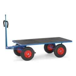 fetra® Handpritschenwagen mit Luft-Bereifung, Zugöse, HxBxL 1.200 x 1.000 x 2.345 mm, Tragkraft 1.250 kg