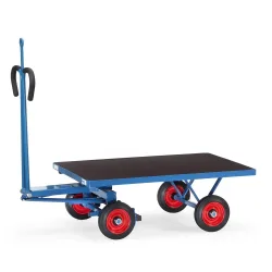 fetra® Handpritschenwagen mit Vollgummirädern, Zugöse, HxBxL 1.125 x 800 x 1.545 mm, Tragkraft 700 kg
