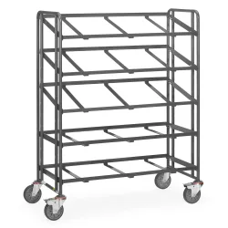 fetra® ESD-Eurokasten-Etagenwagen, TK 250 kg, 3 Ladeflächen à 610 x 1.240 mm, ohne Böden