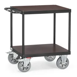 fetra® Schwerlast-Tischwagen, TK 1.200 kg, 2 Etagen à 700 x 700 mm, anthrazitgrau
