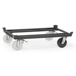 fetra® Paletten-Fahrgestell, Polyamid-Räder, 1 elektr. leitfähig, Tragkraft 1.050 kg, à 1.210 x 1.010 mm, anthrazitgrau