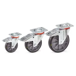 fetra® ESD-Lenkrolle mit Feststeller, TPE, ØxB 160 x 40 mm, Tragkraft 200 kg