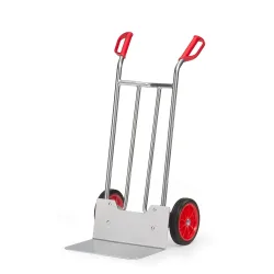 fetra® Alu-Stapelkarre, Tragkraft 150 kg, Schaufel BxT 480 x 300 mm, Vollgummi-Bereifung