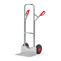 fetra® Alu-Stapelkarre, Tragkraft 200 kg, Schaufel BxT 480 x 300 mm, PU-Bereifung