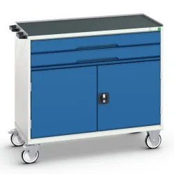 bott verso Werkstattwagen, mit 2 Schubaden, Tür und Abrollrand, BxTxH: 1050 x 550 x 965 mm