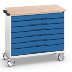 bott verso Werkstattwagen, mit 7 Schubladen und Multiplex Top, BxTxH: 1050 x 600 x 980 mm
