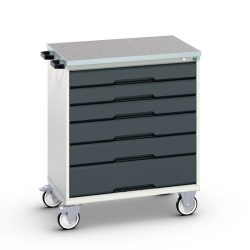 bott verso Werkstattwagen, mit 6 Schubladen und Linoleum-Top, BxTxH: 800 x 600 x 980 mm