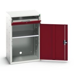 bott verso Computerschrank, mit 1 Fachboden und 1 Tablar, BxTxH: 650 x 550 x 1000 mm