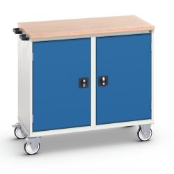 bott verso Montagewagen, mit 2 Türen, Fachböden und Multiplex-Top, BxTxH: 1050 x 600 x 980 mm