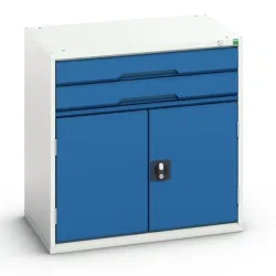 bott verso Schubladenschrank mit Flügeltür, mit 2 Schubladen und Fachboden, BxTxH: 800 x 550 x 800 mm