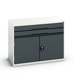 bott verso Schubladenschrank mit Flügeltür, mit 2 Schubladen und Fachboden, BxTxH: 1050 x 550 x 800 mm
