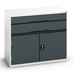 bott verso Schubladenschrank mit Flügeltür, mit 2 Schubladen und Fachboden, BxTxH: 1050 x 550 x 900 mm