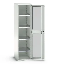bott verso Flügeltürschrank mit Sichtfenster, mit 4 Fachböden, BxTxH: 525 x 550 x 2000 mm