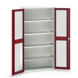 bott verso Flügeltürschrank mit Sichtfenster, mit 4 Fachböden, BxTxH: 1050 x 350 x 2000 mm