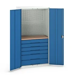 bott verso Flügeltürschrank mit 6 Schubladen, mit Rückwand und Arbeitsplatte, BxTxH: 1050 x550 x 2000 mm
