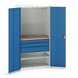 bott verso Flügeltürschrank mit 3 Schubladen, mit 2 Fachböden und Rückwand, BxTxH: 1050 x550 x 2000 mm