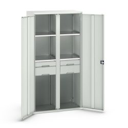 bott verso Flügeltürschrank mit Schubladen, mit 4 Fachböden und 4 Schubladen, BxTxH: 1050 x550 x 2000 mm