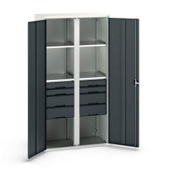bott verso Flügeltürschrank mit Schubladen, mit 4 Fachböden und 8 Schubladen, BxTxH: 1050 x550 x 2000 mm