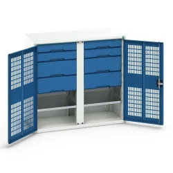 bott verso Kleiderspind mit Belüftung, mit 2 Fachböden, 8 Schubladem, Trennwand, BxTxH: 1050 x 550 x 1000 mm